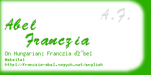 abel franczia business card